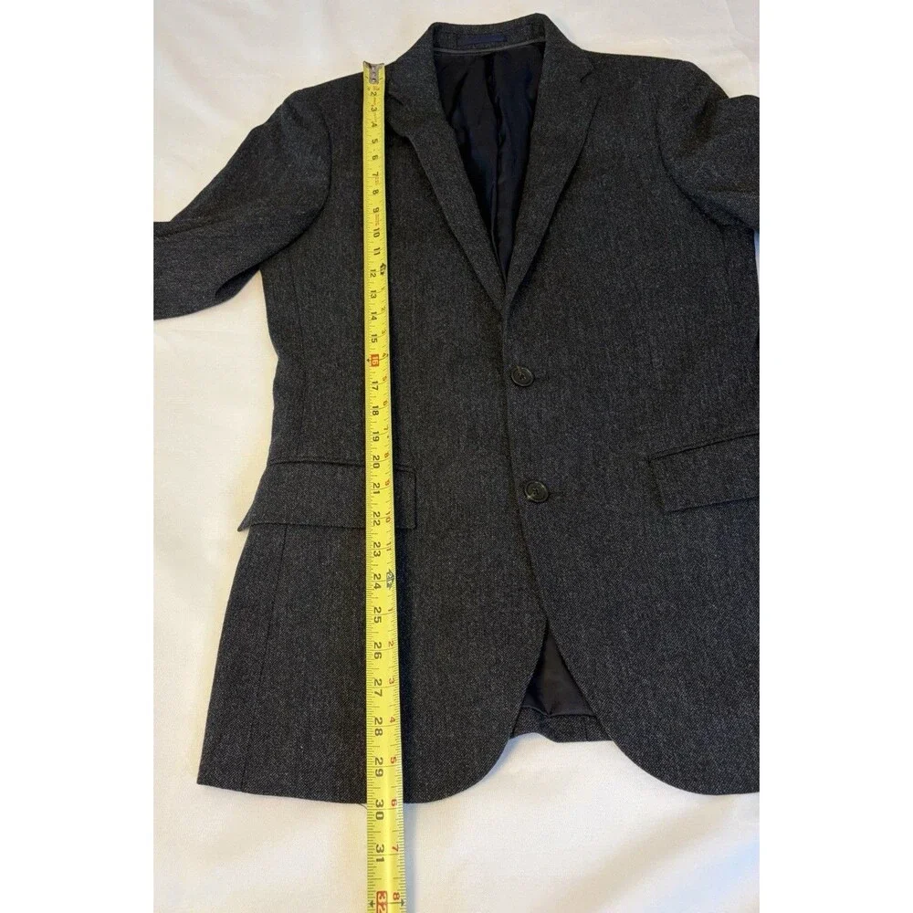 J CREW Ludlow Moon Blazer Men 36R English Wool Tweed Charcoal Gray Career Preppy